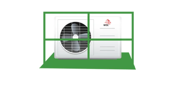 Air-conditioner ledge for single-split units — 1 CU to 1 FCU