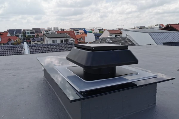 Solar attic fan installed on Singapore rooftop