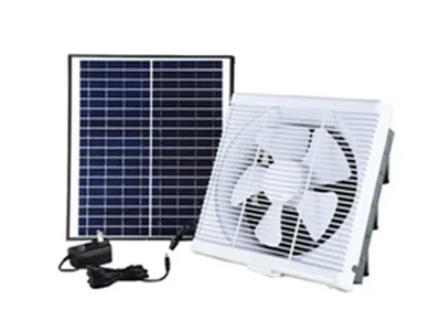 Solar Louvered Wall Fan — solar-powered louvered wall ventilation fan
